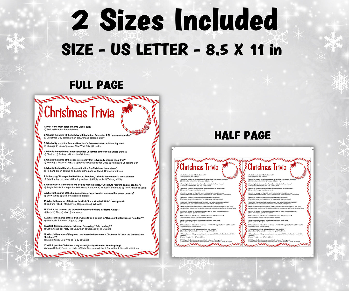 Trivia Printable I Fun Christmas Trivia Game | Christmas Trivia Bundle | Christmas Printable Game | Christmas Games For Kids | Family Games-Christmas -TheHustlingCatLady-Party Games