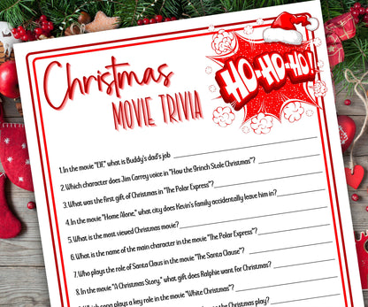 Movies Trivia Printable I Fun Christmas Trivia Game | Christmas Trivia | Christmas Printable Game | Christmas Games For Kids | Family Games-Christmas -TheHustlingCatLady-Party Games