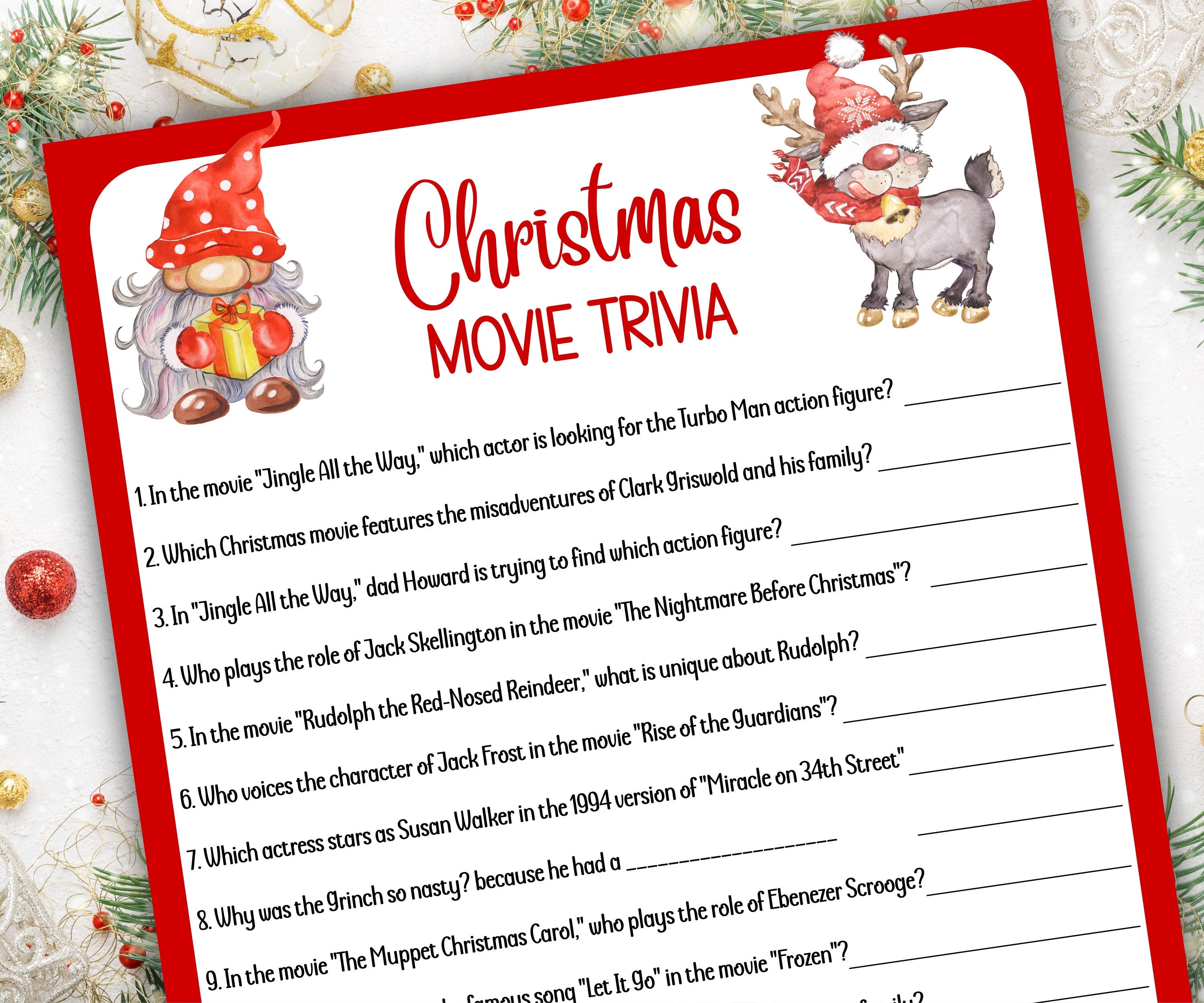 Fun Christmas Party Game | Printable Movie Trivia | Holiday Party Game | Christmas Day | Family Christmas Game | Kids & Adults I Church Xmas-Christmas -TheHustlingCatLady-Party Games