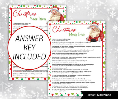 Holiday Party Game | Printable Movie Trivia | Fun Christmas Party Game | Christmas Day | Family Christmas Game | Kids & Adults I Church Xmas-Christmas -TheHustlingCatLady-Party Games