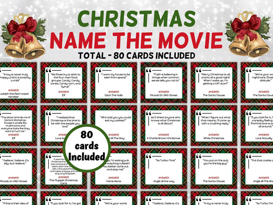 Adult Christmas I Name the Christmas Movie Game I Office Coworkers Game I Festive Brunch Ideas I Office Trivia Night I Printable Xmas Party-Christmas -TheHustlingCatLady-Party Games