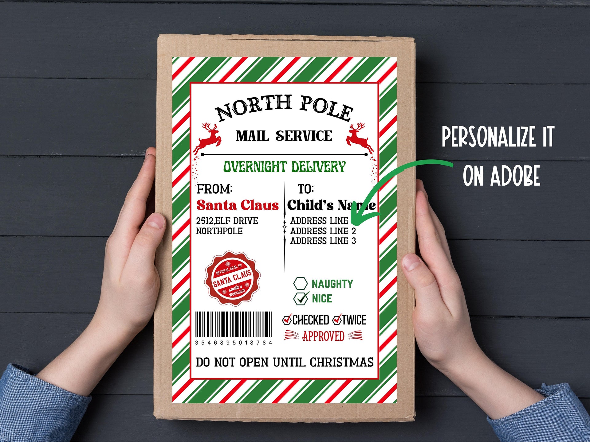 north-pole-sleigh-mail-label-elf-arrival-i-editable-christmas-gift-labels-i-editable-elf-shipping-label-template-5-5x8-5-i-elf-mail-elf-mischief-the-hustling-cat-lady for Free Printable North Pole Shipping Shipping Label From Santa North Pole - Sleigh Mail Label | Elf Arrival I editable Christmas Gift Labels I Editable Elf Shipping Label Template 5.5X8.5 I Elf Mail | Elf Mischief – The Hustling Cat Lady for Free Printable North Pole Shipping Shipping Label From Santa