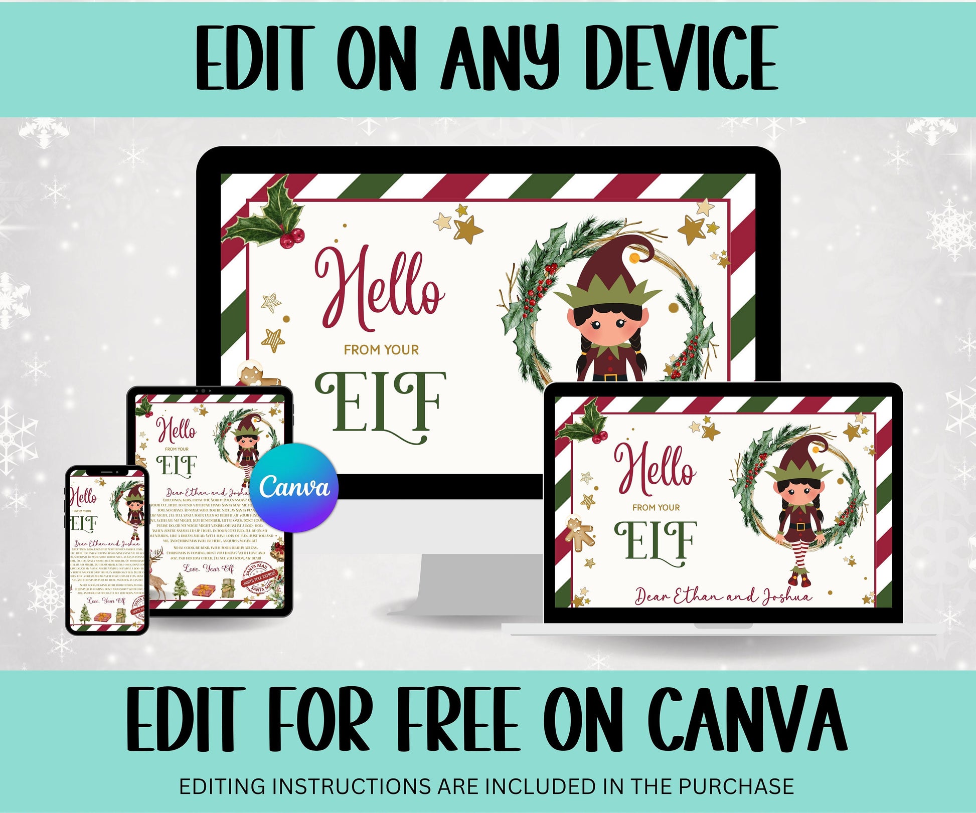 Elf Arrival | Elf Accessories | Elf Kit | Elf Postcard | Elf Box | Elf Props | Christmas Elf | Elf Antics I Elf Arrival Letter I Elf arrive-Christmas -TheHustlingCatLady-Templates