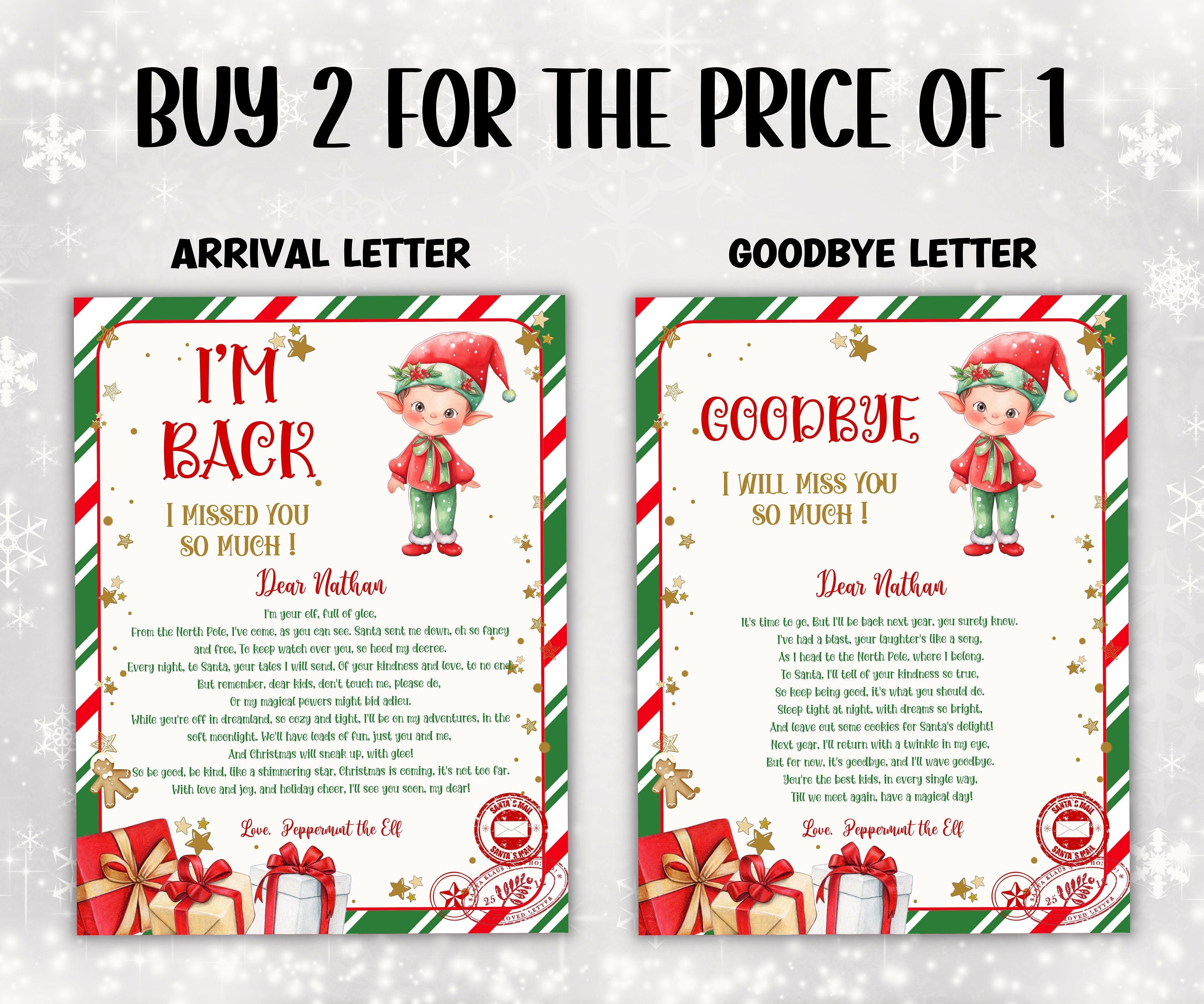 Hello from elf, Elf Arrival letter, I'm back letter, from elf, Christmas elf letter, to kids, from elf, Digital Editable, I'm back elf-Christmas -TheHustlingCatLady-Templates