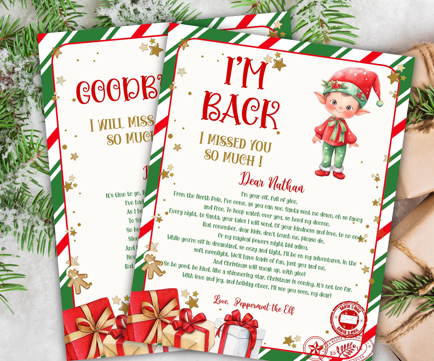 Hello from elf, Elf Arrival letter, I'm back letter, from elf, Christmas elf letter, to kids, from elf, Digital Editable, I'm back elf-Christmas -TheHustlingCatLady-Templates