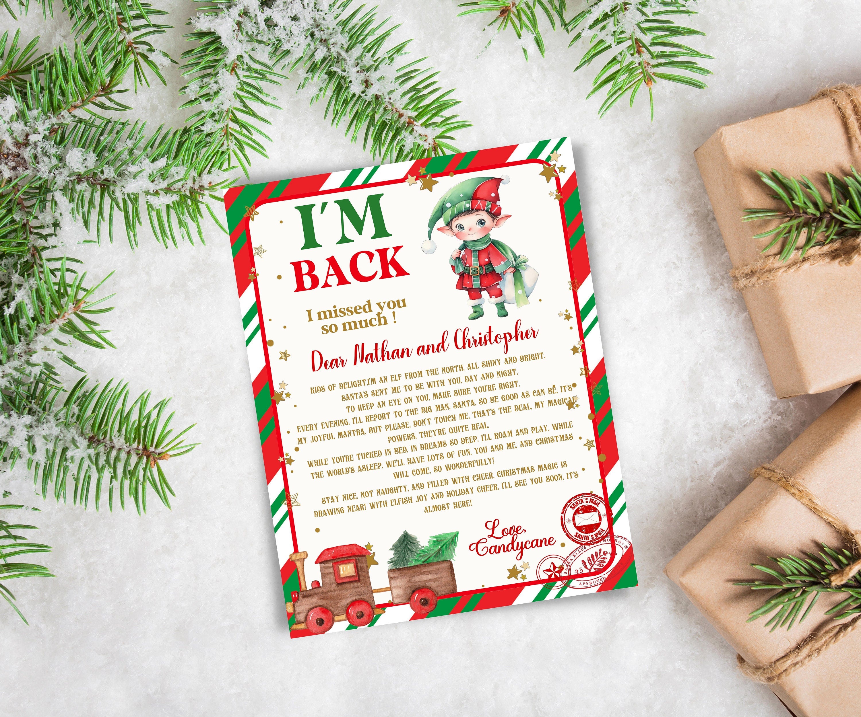 Baby elf, I'm back elf letter, kids teens elf letter, elf welcome letter, Christmas Elf letter, Printable elf letter, elf staging, santa-Christmas -TheHustlingCatLady-Templates