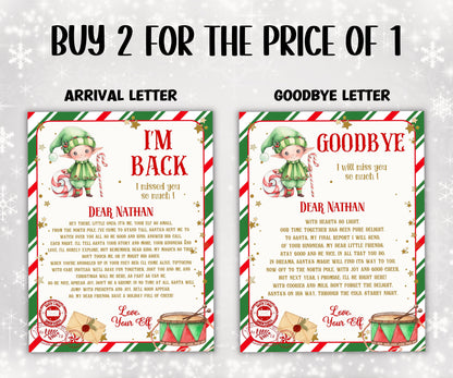 Welcome Boy Elf Activity, Editable Elf Letter, Elf Christmas letter, I'm back elf letter, goodbye elf, Christmas Activities, Elf Arrival Box-Christmas -TheHustlingCatLady-Templates