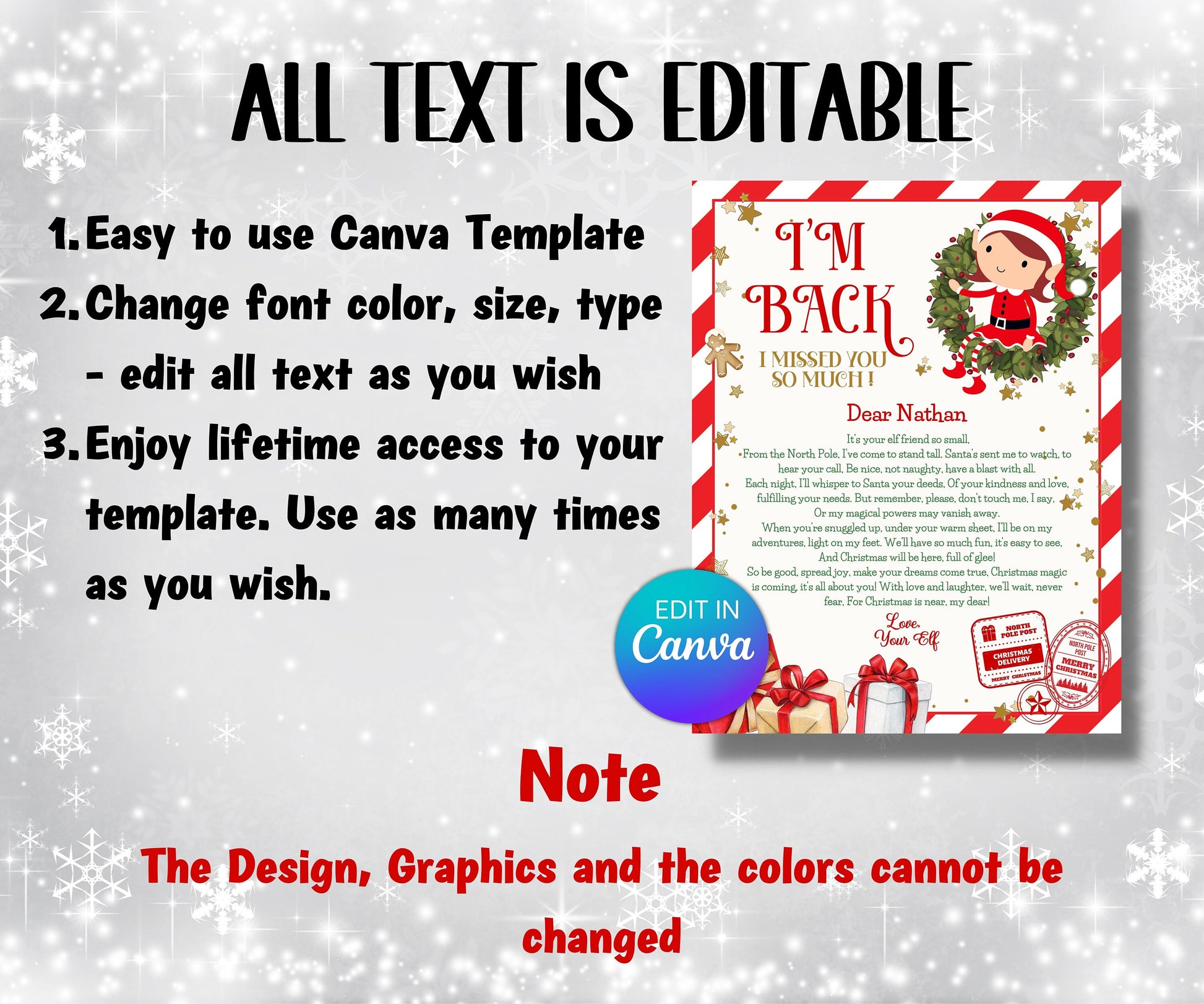 Elf Christmas Kit, Welcome Back Elf, Elf Arrival Box, Christmas Activities, Printable Elf, I’m back, elf arrival, return letter, goodbye-Christmas -TheHustlingCatLady-Templates