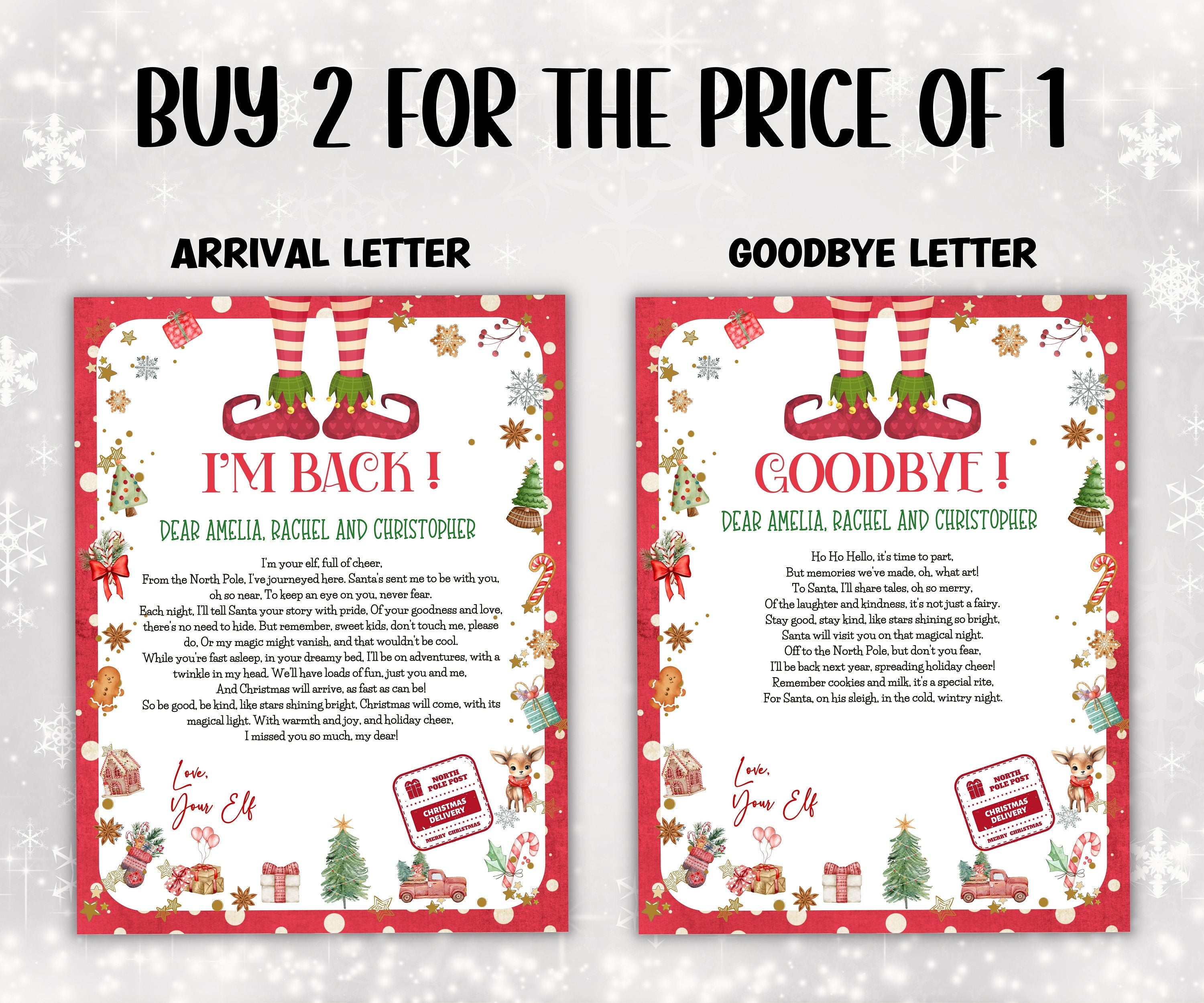 Editable Elf Feet, Arrival Letter, Return Letter, Christmas Elf, I'm Back, Elf Welcome, Christmas Elf, Letter From Your Elf Printable-Christmas -TheHustlingCatLady-Calendars & Planners