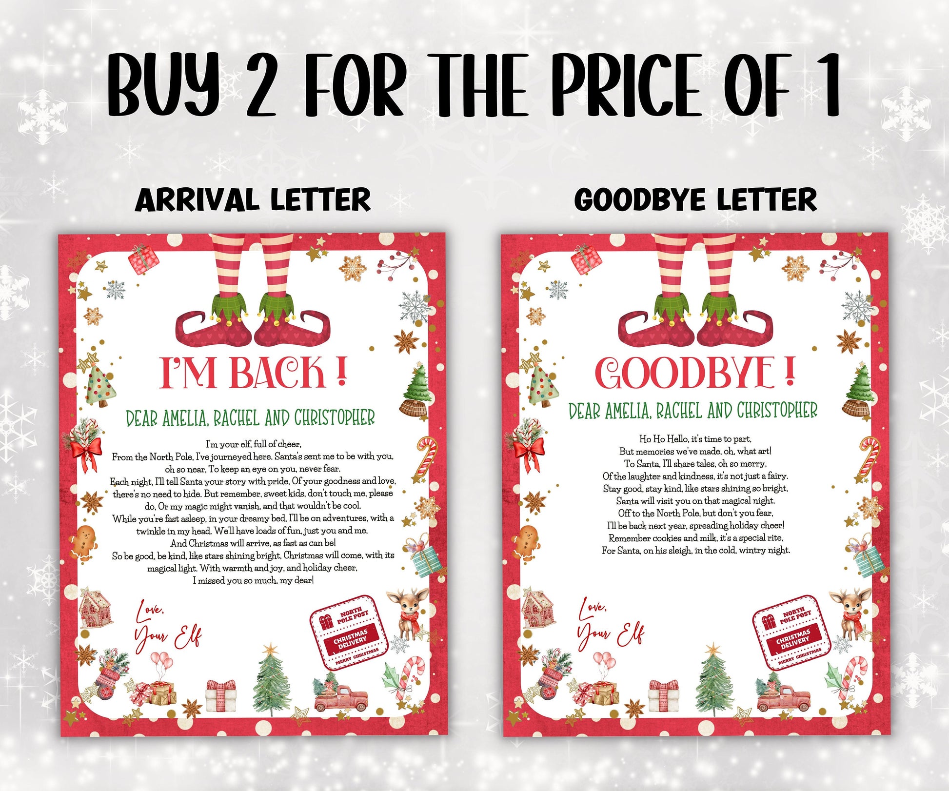 Editable Elf Feet, Arrival Letter, Return Letter, Christmas Elf, I'm Back, Elf Welcome, Christmas Elf, Letter From Your Elf Printable-Christmas -TheHustlingCatLady-Calendars & Planners