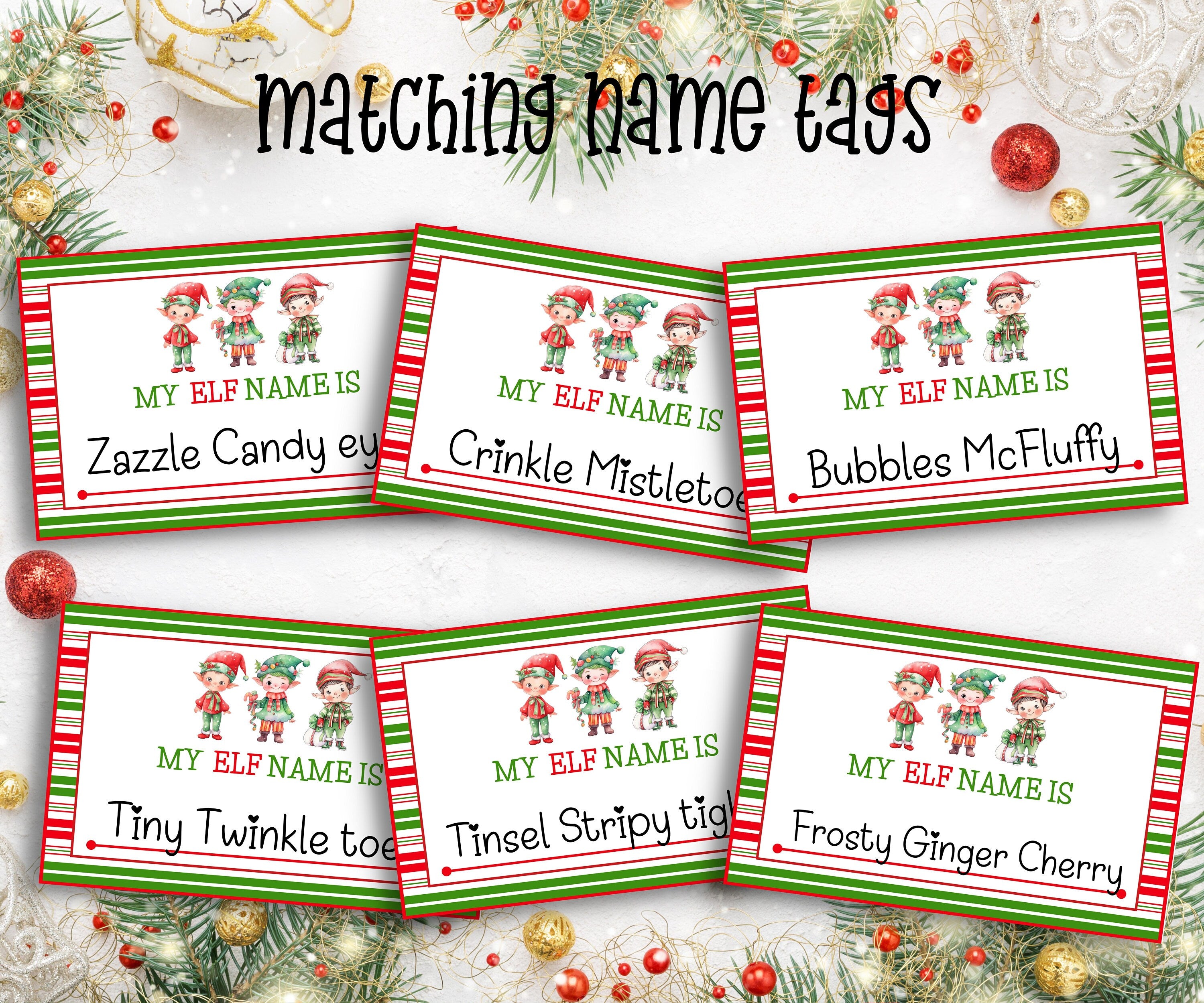 Elf name generator, Christmas activities, Holiday party games, What's Your Elf name, Elf name tag game, Kids Christmas, Elf name board sign-Christmas -TheHustlingCatLady-Stickers, Labels & Tags