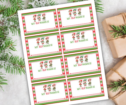 Elf name generator, Christmas activities, Holiday party games, What's Your Elf name, Elf name tag game, Kids Christmas, Elf name board sign-Christmas -TheHustlingCatLady-Stickers, Labels & Tags