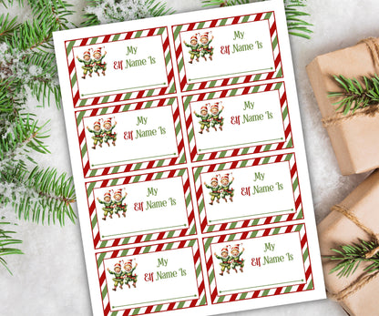 Holiday party games, Kids Christmas, Elf name board sign, Elf name generator, Christmas activities, What's Your Elf name, Elf name tag game-Christmas -TheHustlingCatLady-Stickers, Labels & Tags