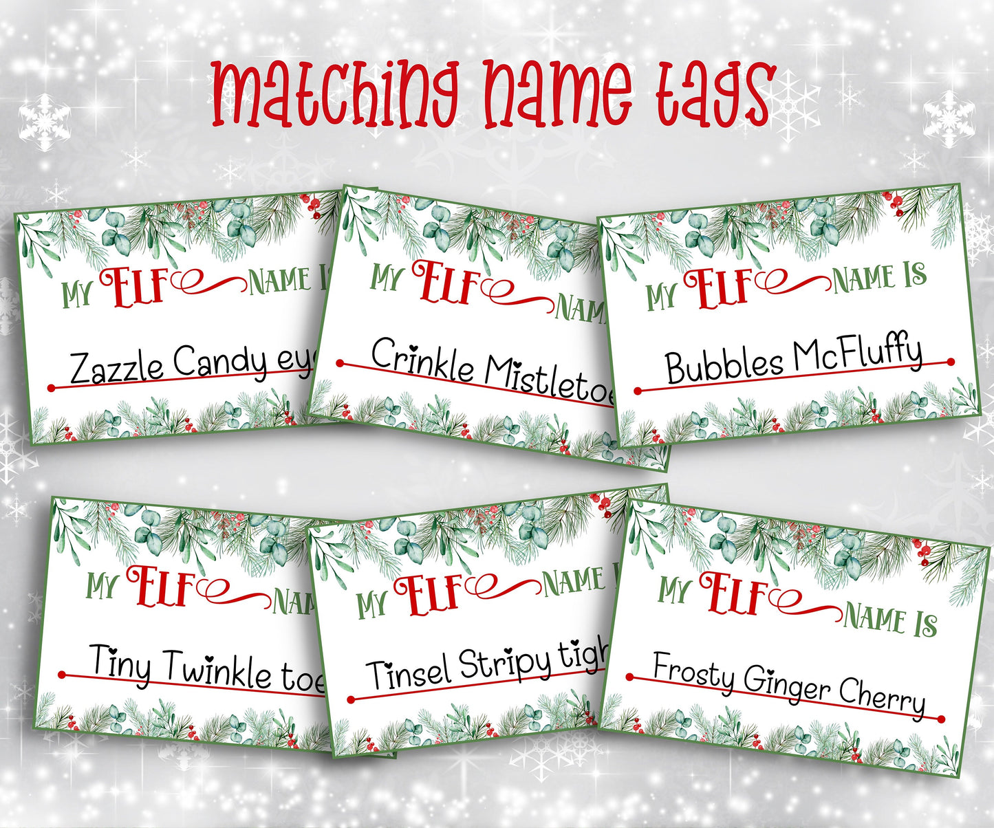 What's Your Elf name, Elf name board sign, Elf name generator, Christmas activities, Holiday party games, Elf name tag game, Kids Christmas-Christmas -TheHustlingCatLady-Stickers, Labels & Tags