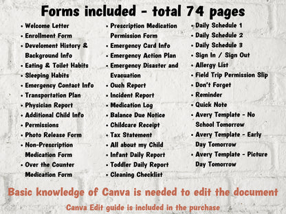 Opening a Daycare, Daycare Starter Kit, Forms Bundle, Childcare forms, Inhome daycare paperwork, preschool forms, daycare handbook, provider