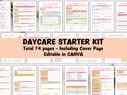 Daycare Handbook, Opening a Daycare, Daycare Starter Kit, Forms Bundle, Childcare forms, Inhome daycare paperwork, preschool forms, provider