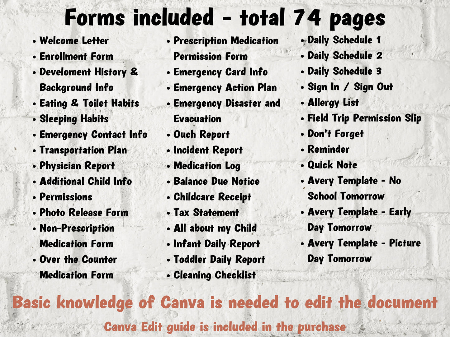 Daycare Handbook, Opening a Daycare, Daycare Starter Kit, Forms Bundle, Childcare forms, Inhome daycare paperwork, preschool forms, provider