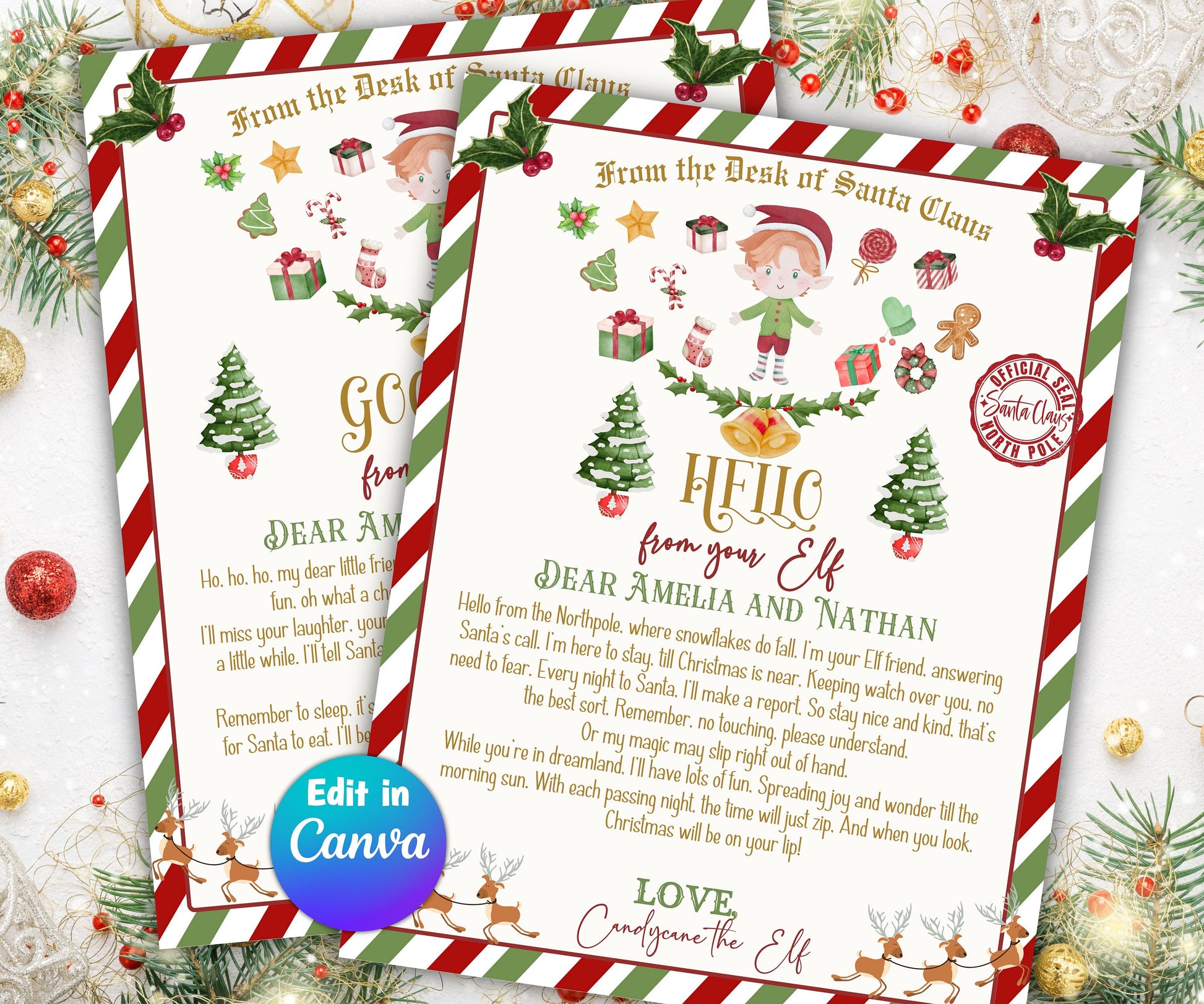 christmas elf activity, Naughty Girl Elf, Boy Elf shenanigans, two elves letter, two elfs, I'm back elf letter, baby elf, kids teens letter-Christmas -TheHustlingCatLady-Templates