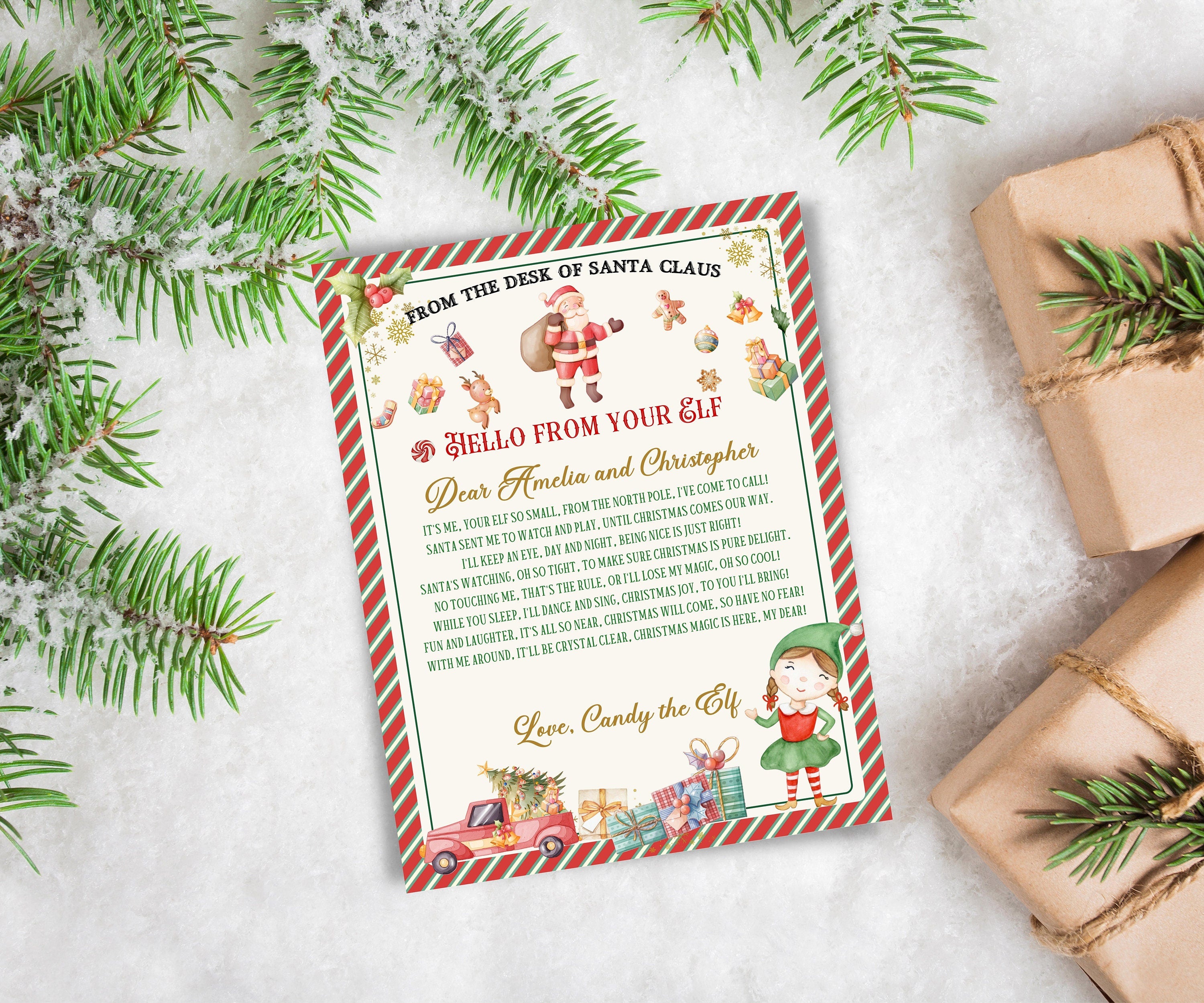 Elf Arrival | Elf Accessories | Elf Kit | From the Desk off Santa Claus | Elf Box | Elf Props| Elf Antics I Elf Arrival Letter I Elf arrive-Christmas -TheHustlingCatLady-Templates