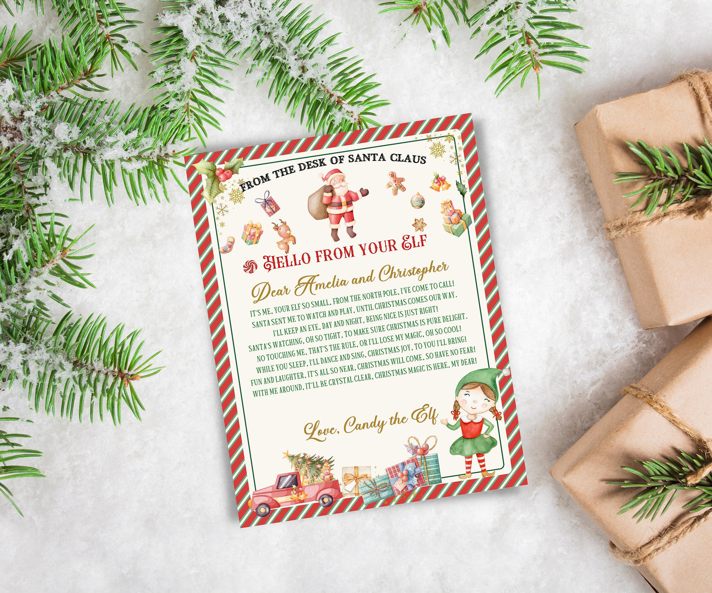 Elf Arrival | Elf Accessories | Elf Kit | From the Desk off Santa Claus | Elf Box | Elf Props| Elf Antics I Elf Arrival Letter I Elf arrive-Christmas -TheHustlingCatLady-Templates