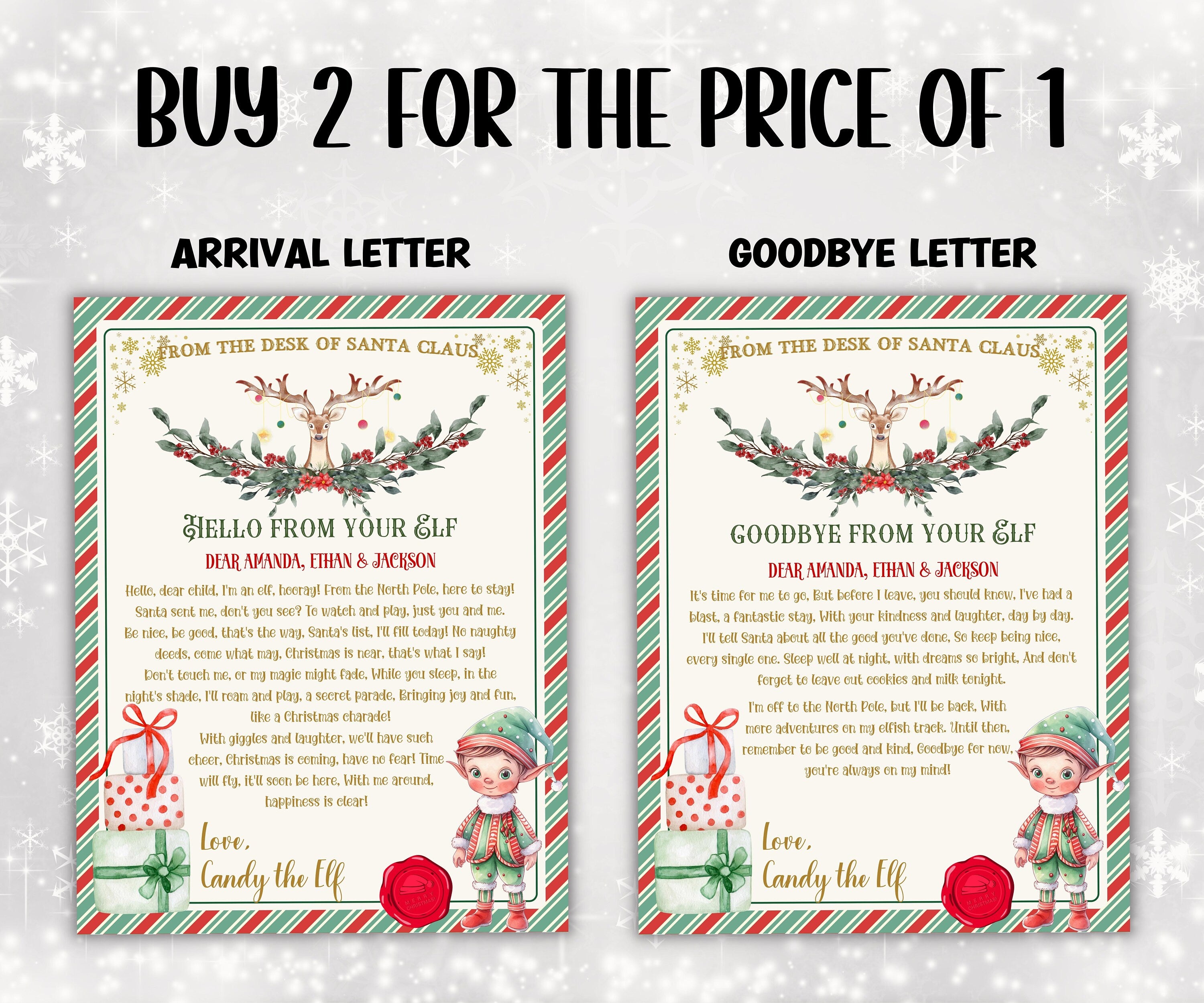 Editable Hello from elf, Elf Arrival letter, I'm back letter, from elf, Christmas elf letter, to kids, from elf, I'm back elf letter-Christmas -TheHustlingCatLady-Templates