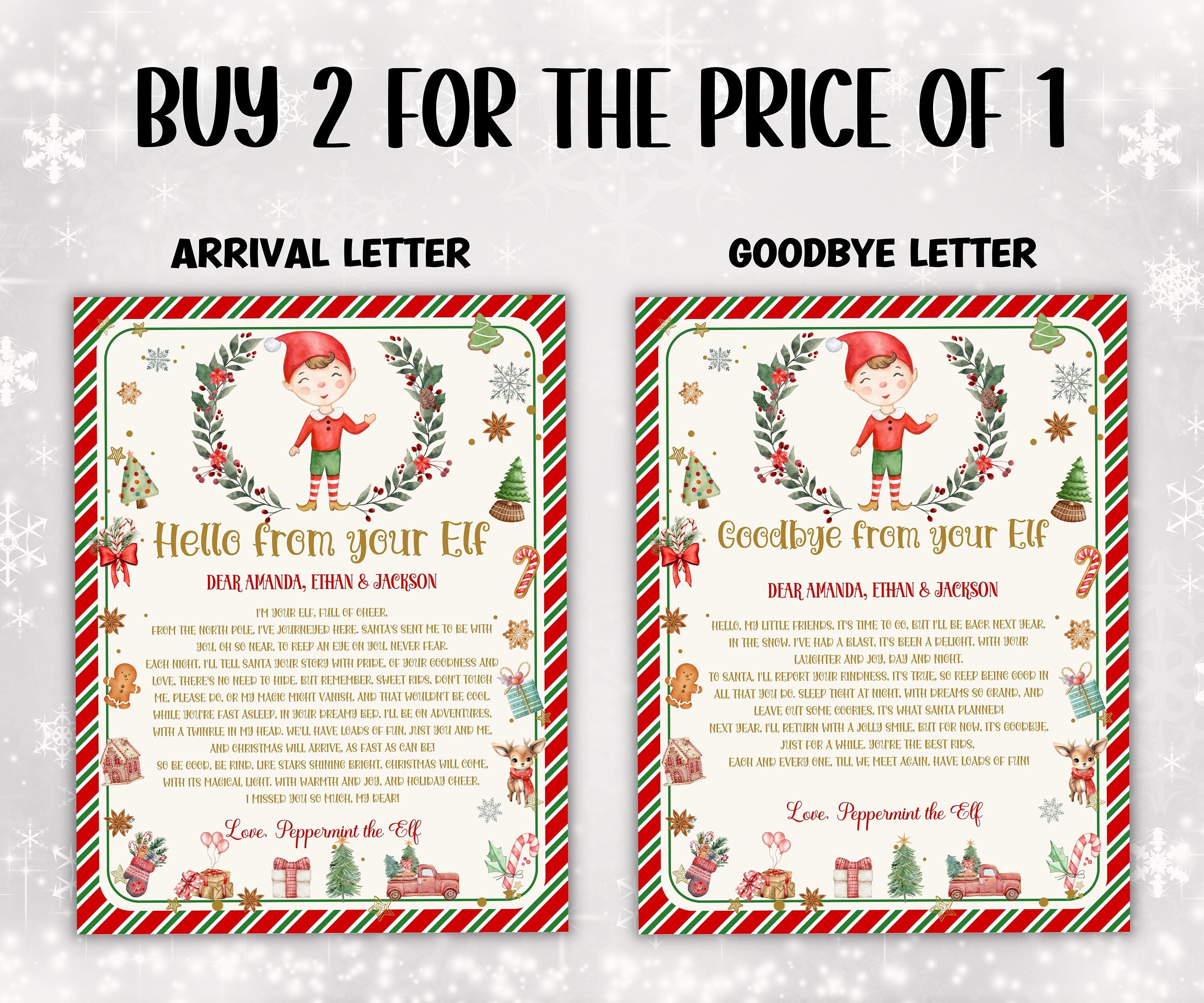 Elf Christmas letter, Welcome Back Elf, Elf Arrival Box, Christmas Activities, Printable Elf, I’m back, elf arrival, return letter, goodbye-Christmas -TheHustlingCatLady-Templates