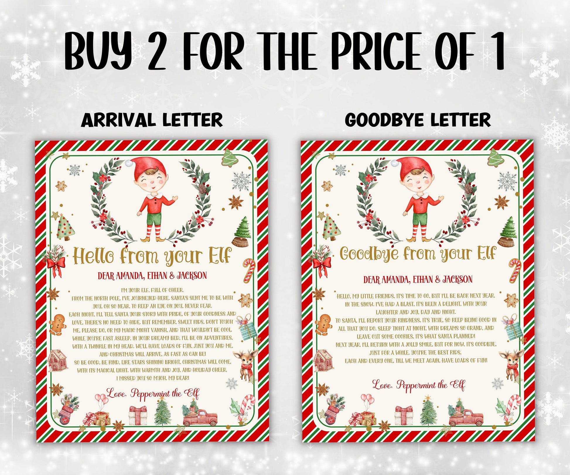 Elf Christmas letter, Welcome Back Elf, Elf Arrival Box, Christmas Activities, Printable Elf, I’m back, elf arrival, return letter, goodbye-Christmas -TheHustlingCatLady-Templates