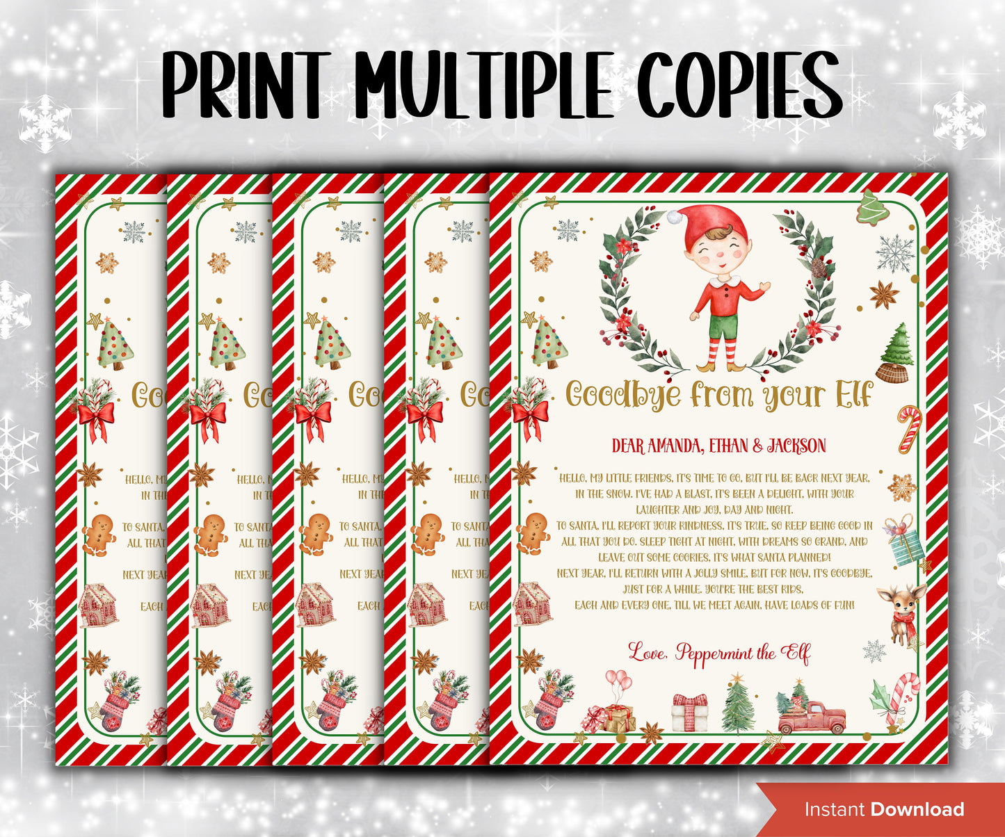 Elf Christmas letter, Welcome Back Elf, Elf Arrival Box, Christmas Activities, Printable Elf, I’m back, elf arrival, return letter, goodbye-Christmas -TheHustlingCatLady-Templates