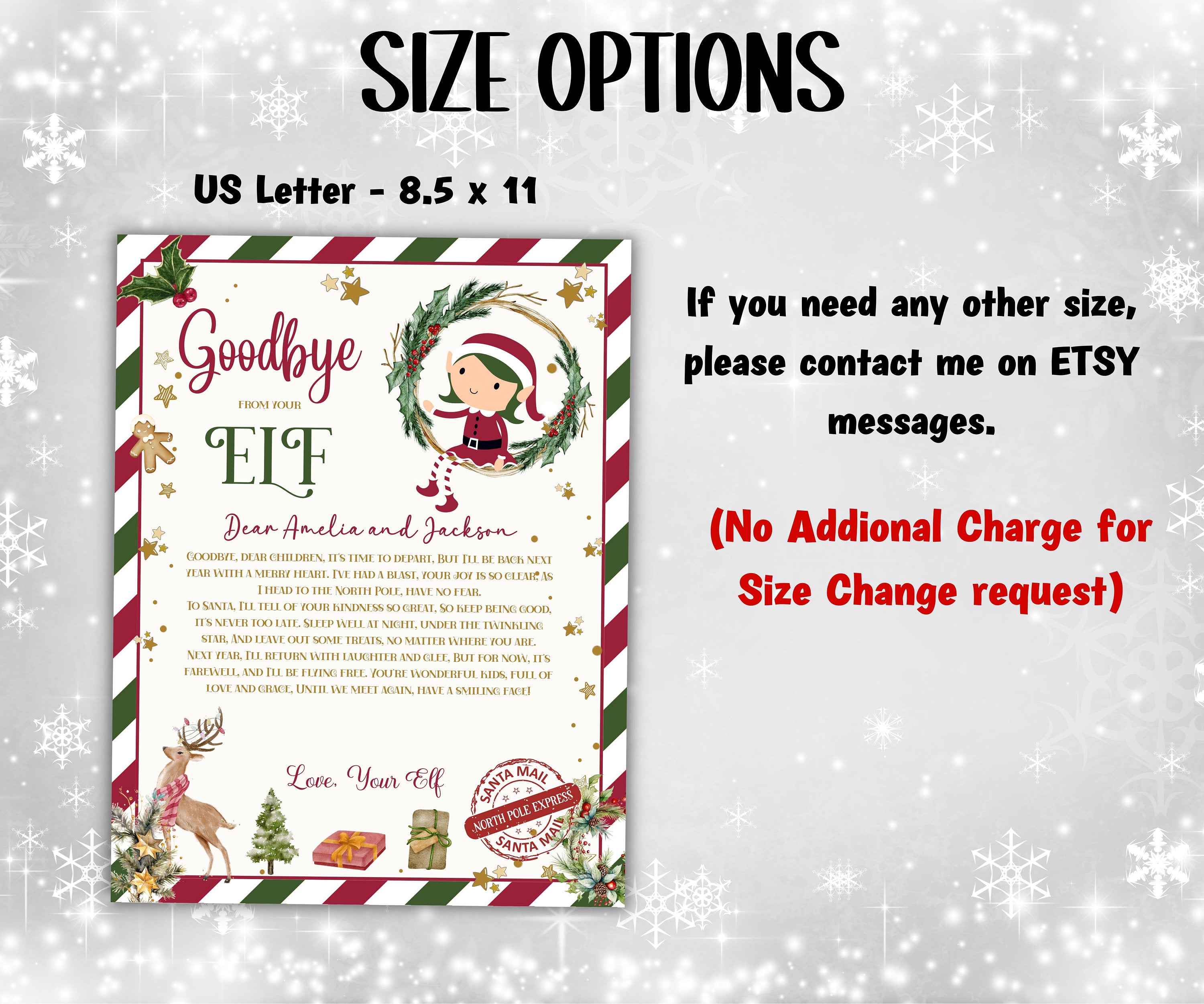 Elf arrival Canva Template letter, elf return letter, elf goodbye letter, Letter from Elf pack, Elf is back letter, Elf Mail Label notes-Christmas -TheHustlingCatLady-Calendars & Planners