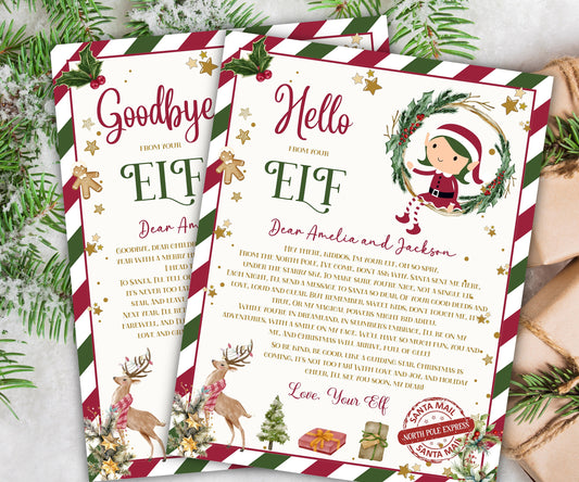 Elf arrival Canva Template letter, elf return letter, elf goodbye letter, Letter from Elf pack, Elf is back letter, Elf Mail Label notes-Christmas -TheHustlingCatLady-Calendars & Planners