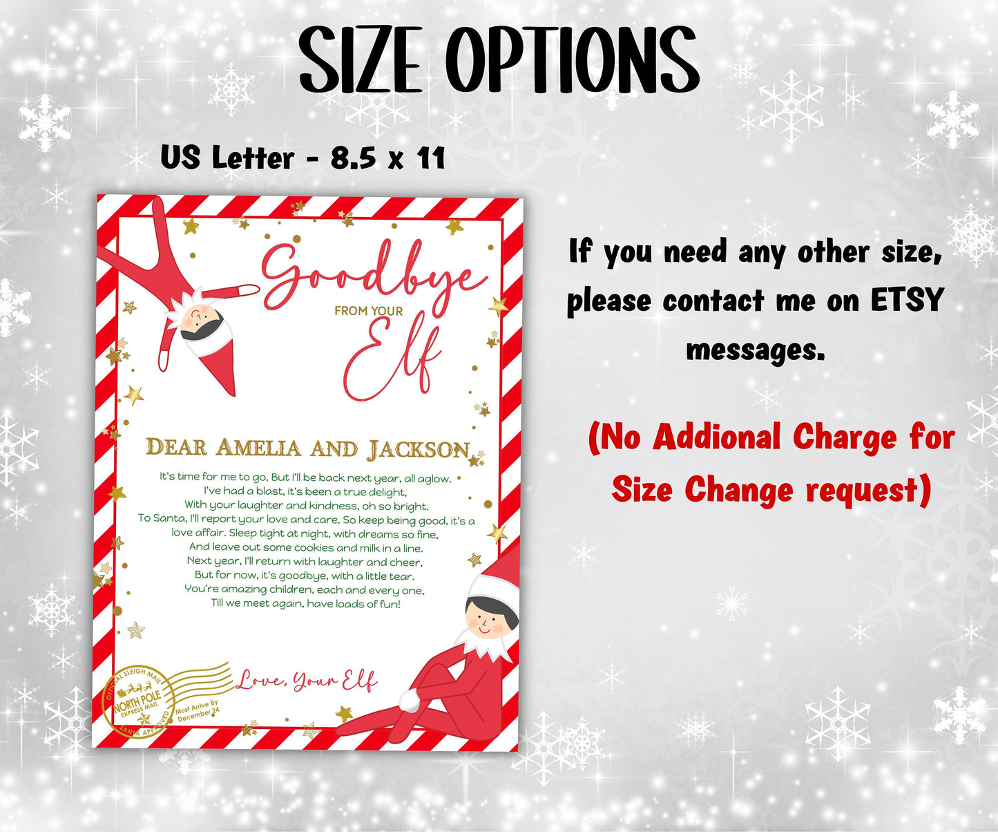 Elf Is back Letter from Elf pack, elf arrival letter, elf return letter, elf goodbye letter, From the desk of Santa Claus, Canva