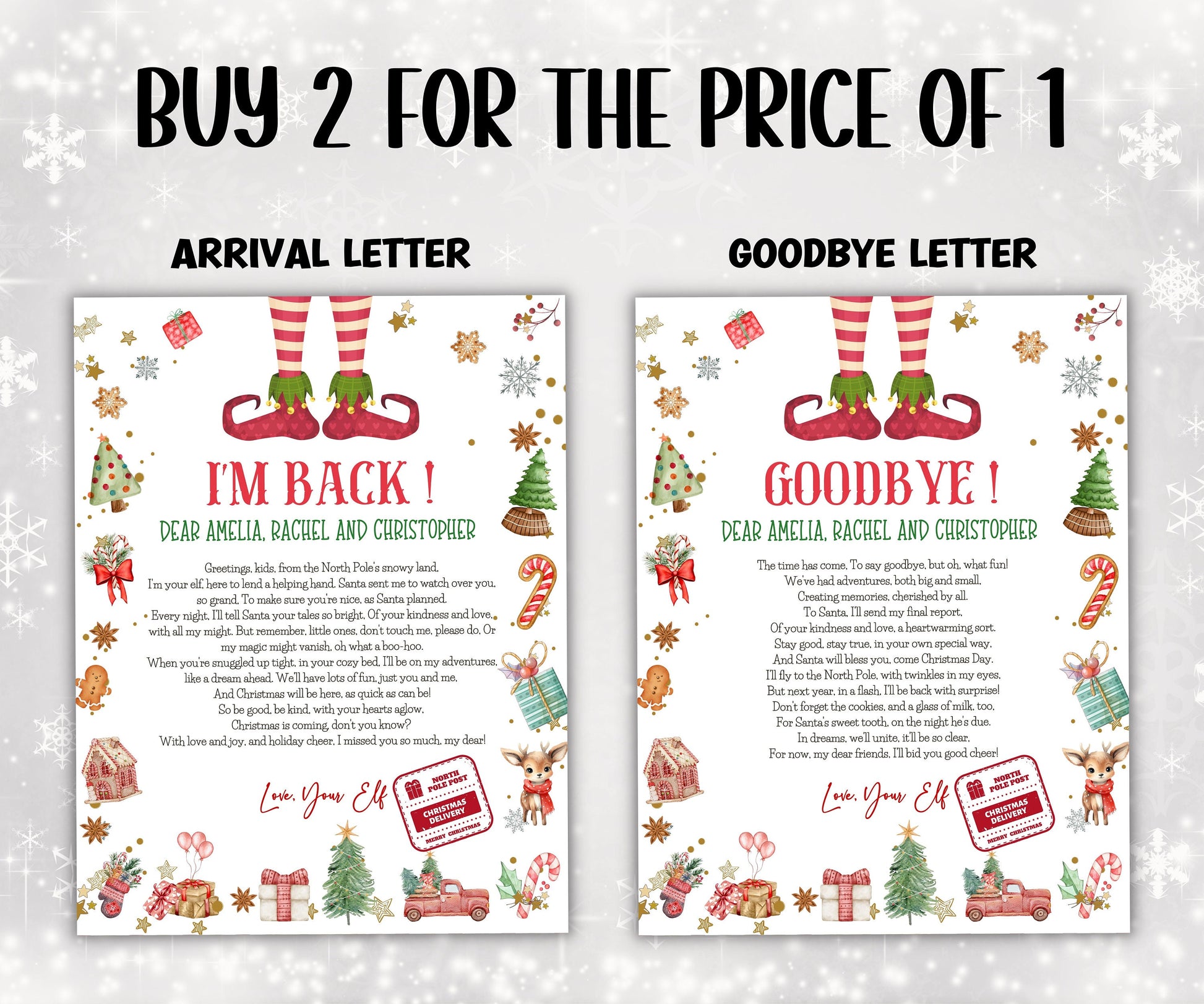 I'm back Elf letter, Hello from elf, Elf Arrival letter, from elf, Christmas elf letter, to kids, from elf, Digital Editable, I'm back elf-Christmas -TheHustlingCatLady-Templates