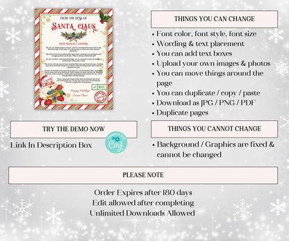 Personalized Letters From Santa | Editable Letters From Santa | Santa Letter Certificate | Letter From Santa Claus | Custom Santa Letter-Christmas -TheHustlingCatLady-Party Games