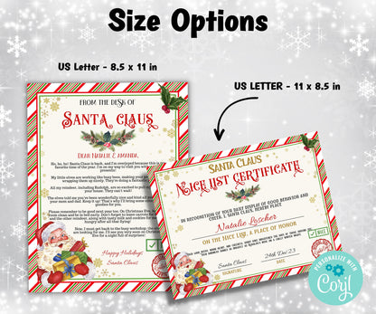 Personalized Letters From Santa | Editable Letters From Santa | Santa Letter Certificate | Letter From Santa Claus | Custom Santa Letter-Christmas -TheHustlingCatLady-Party Games