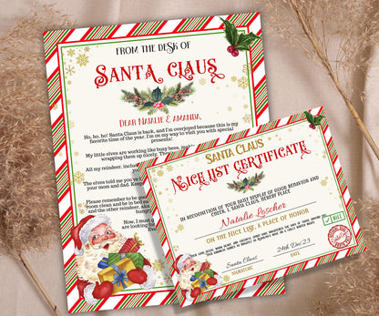 Personalized Letters From Santa | Editable Letters From Santa | Santa Letter Certificate | Letter From Santa Claus | Custom Santa Letter-Christmas -TheHustlingCatLady-Party Games