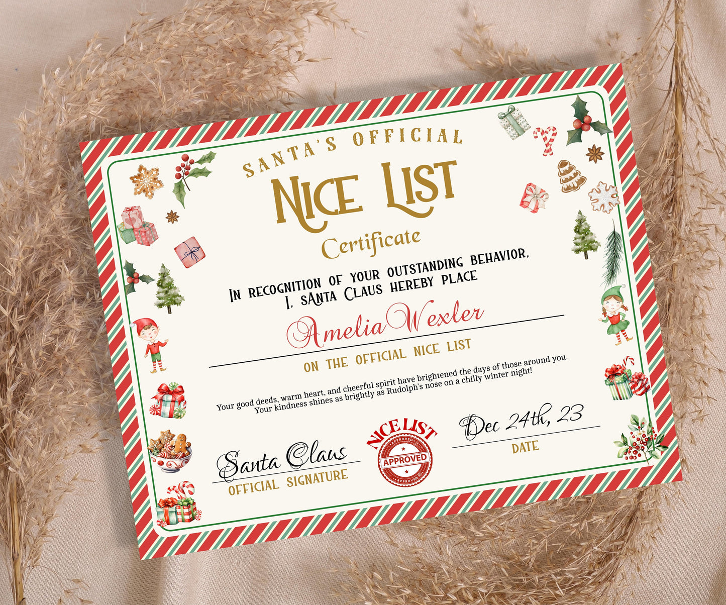 Letter from Santa, Personalized santa. Santa Certificate, Santa Nice List, Christmas Letter, Editable Template, From the desk of, Christmas-Christmas -TheHustlingCatLady-Party Games