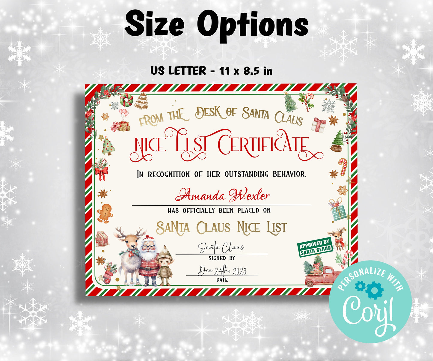 Official Santa Mail, Handwritten letter, North Pole Mail, Nice List Certificate, Custom Santa Letter, Santa Claus Letter, Editable List-Christmas -TheHustlingCatLady-Party Games