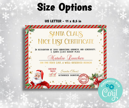 Nice List Certificate, Santa letter Package, Kids xmas activities, Official Nice List, Editable Santa List, Santa Claus Letter, Custom-Christmas -TheHustlingCatLady-Party Games