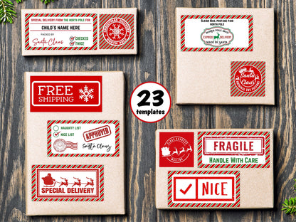 North Pole Shipping Label I Sleigh Mail Label | Elf Mail | Christmas Elves | Santa Mail | Christmas Gift Labels | Elf Delivery | Seals-Christmas -TheHustlingCatLady-Stickers, Labels & Tags