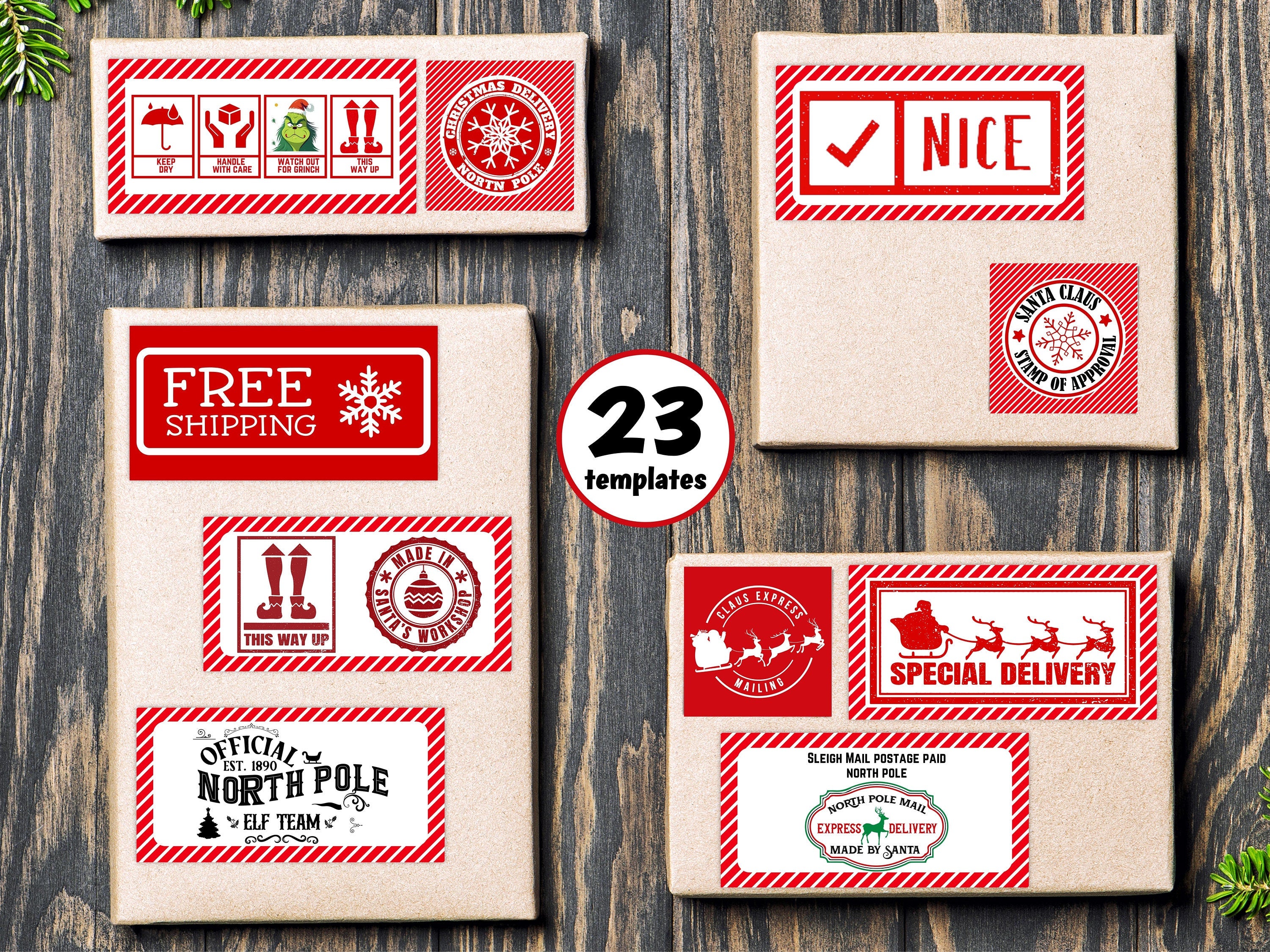 Christmas Gift Labels I North Pole Shipping Label I Sleigh Mail Label | Elf Mail | Christmas Elves | Santa Mail | Elf Delivery | Seals-Christmas -TheHustlingCatLady-Stickers, Labels & Tags