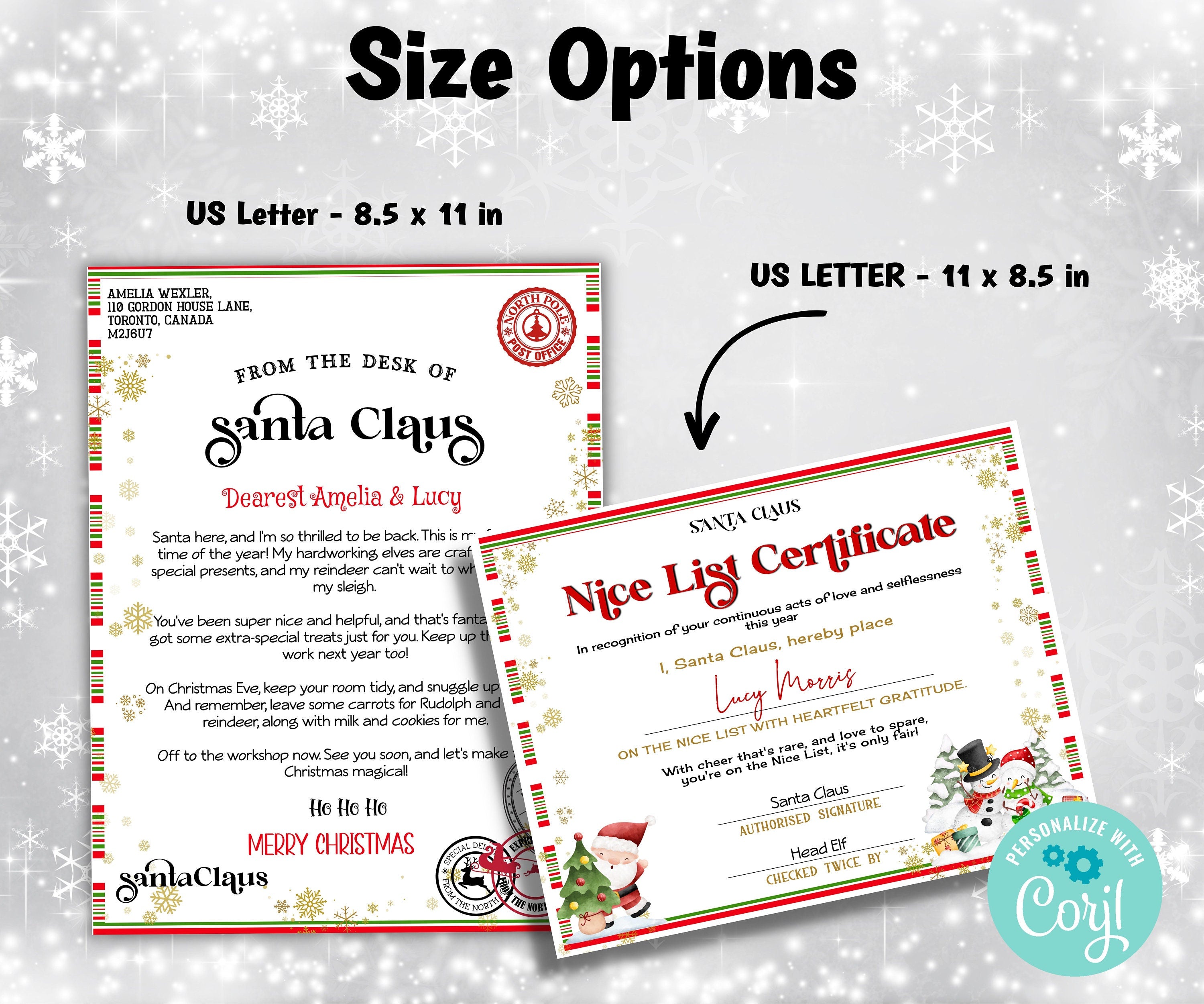 Holiday Printables, Santa Claus Letter, Editable Santa List, Official Nice List, Kids xmas activities, Santa letter Package, Santa Letter-Christmas -TheHustlingCatLady-Party Games