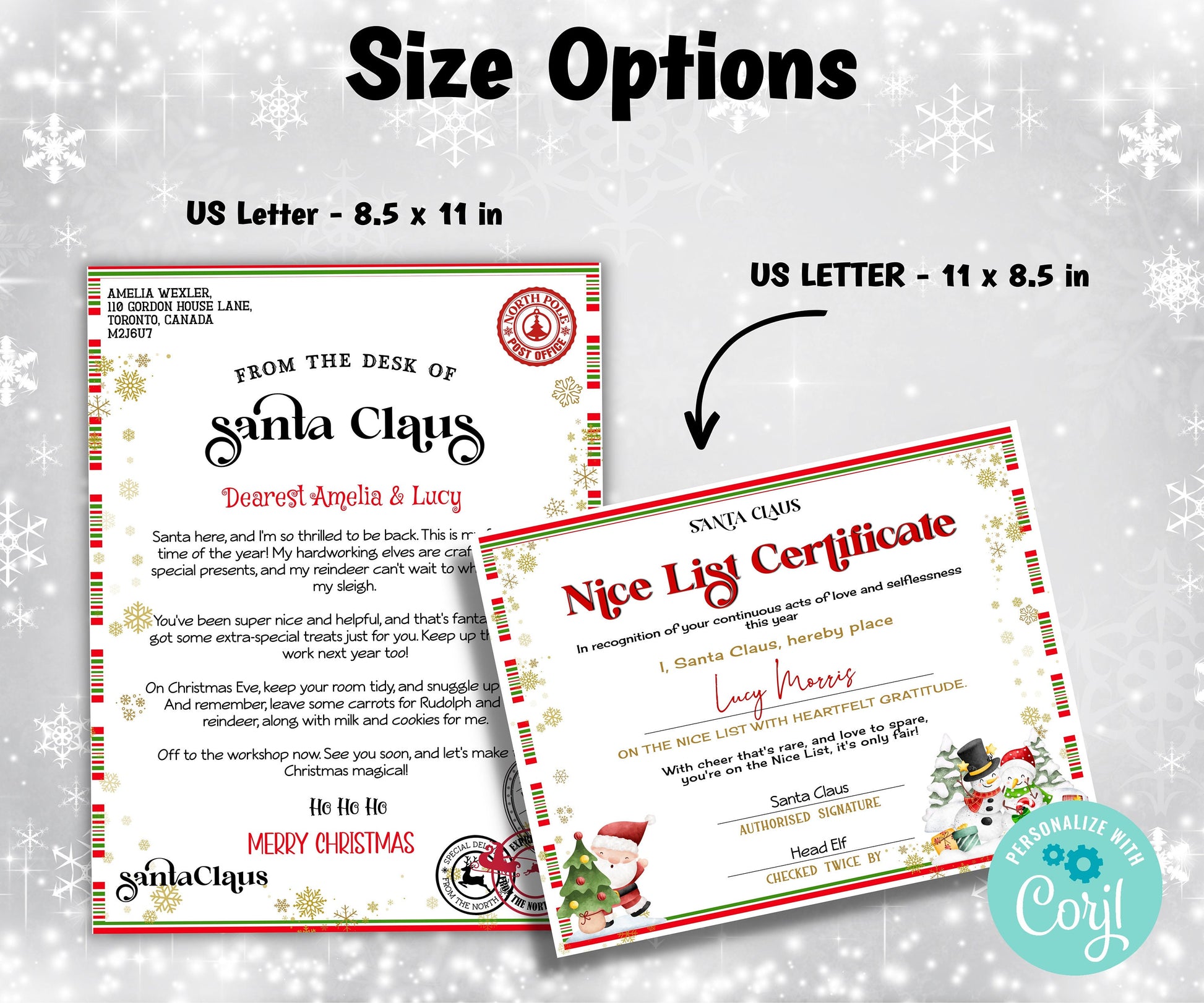 Holiday Printables, Santa Claus Letter, Editable Santa List, Official Nice List, Kids xmas activities, Santa letter Package, Santa Letter-Christmas -TheHustlingCatLady-Party Games