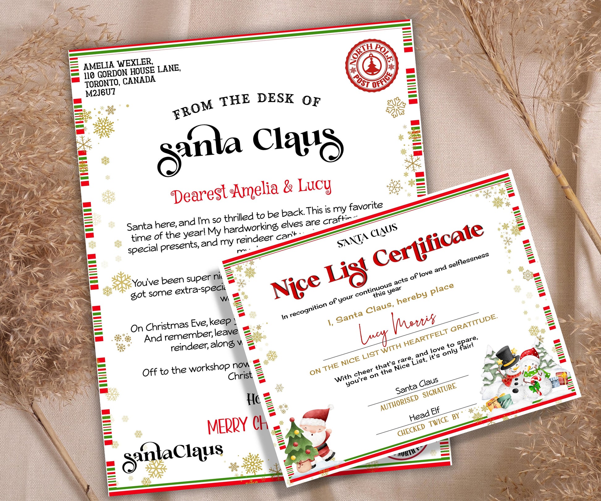 Holiday Printables, Santa Claus Letter, Editable Santa List, Official Nice List, Kids xmas activities, Santa letter Package, Santa Letter-Christmas -TheHustlingCatLady-Party Games