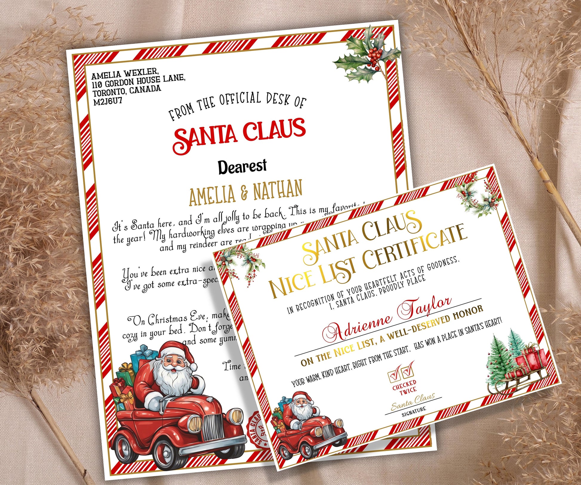 Holiday Personalized Letters From Santa | Santa Claus Letter | North Pole Letter | Christmas Letter | Editable Santa Letter I santa letter-Christmas -TheHustlingCatLady-Party Games