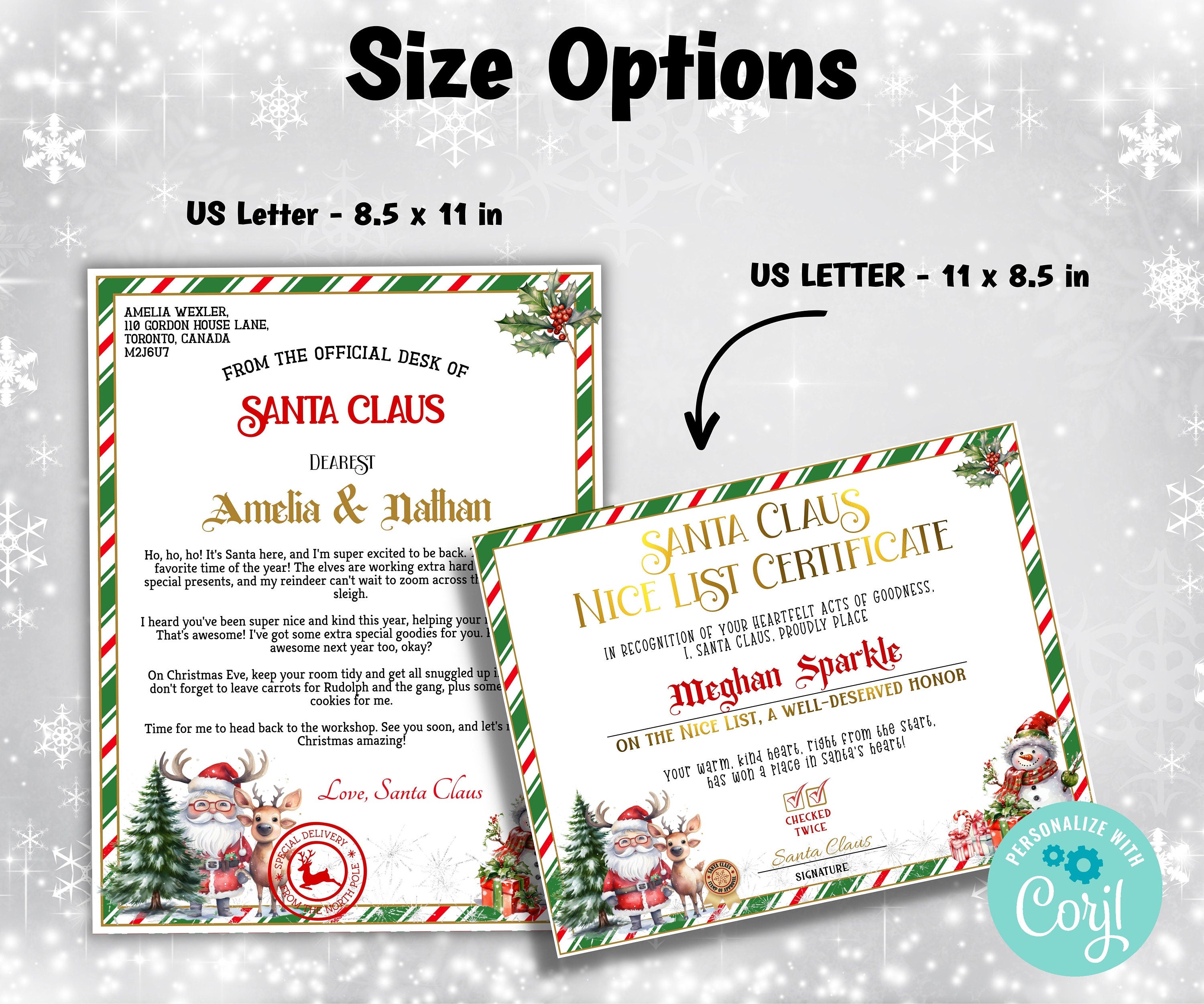 Stocking Stuffer I Custom Santa Letter | Editable Santa Letter | Official Santa Mail | Handwritten I letter I North Pole Mail Edit in Corjl-Christmas -TheHustlingCatLady-Party Games