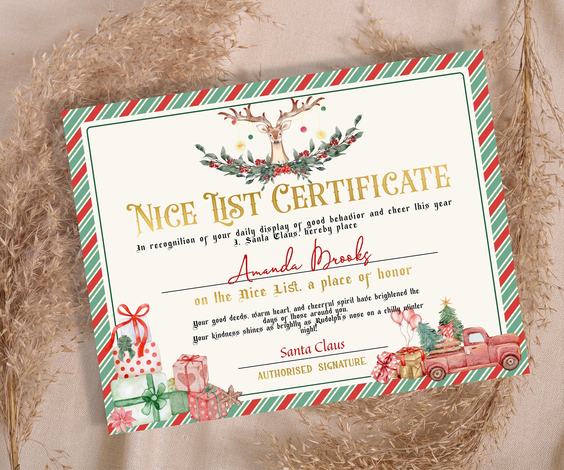 Custom Nice List Certificate, Santa letter Package, Kids xmas activities, Official Nice List, Editable Santa List, Santa Claus Letter,-Christmas -TheHustlingCatLady-Party Games