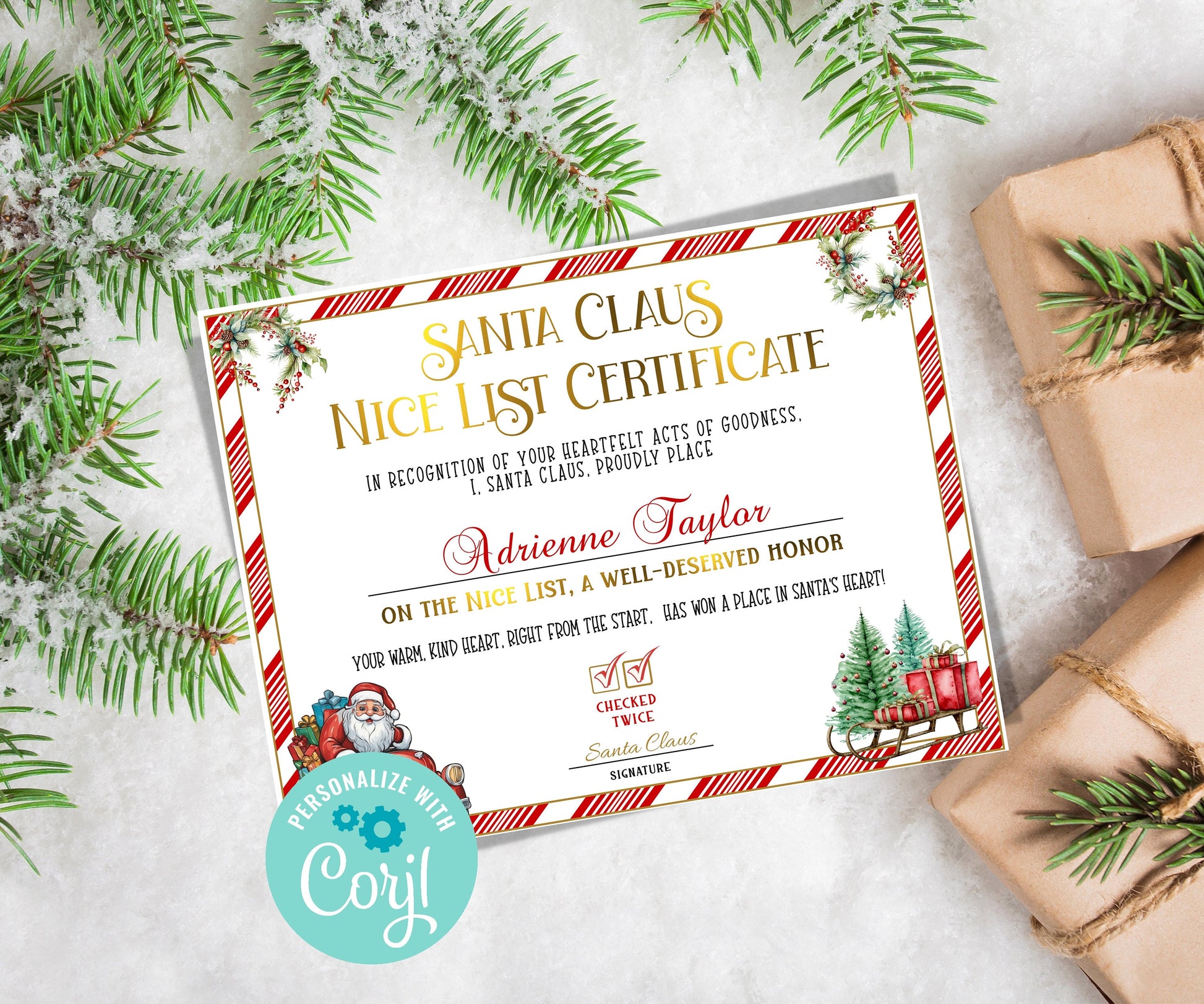 Christmas Letter, Letter from Santa, Personalized santa. Santa Certificate, Santa Nice List, Editable Template, From the desk of, Christmas-Christmas -TheHustlingCatLady-Party Games