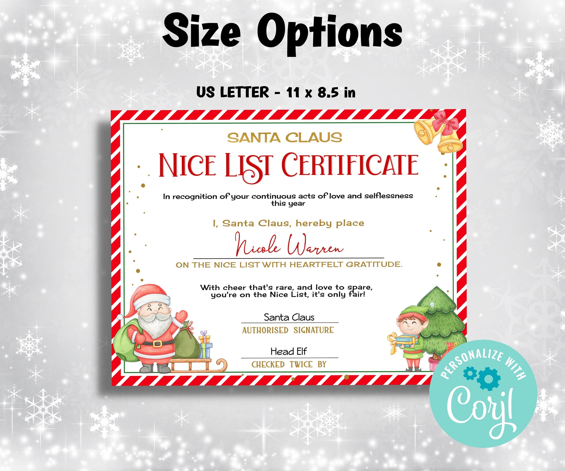 Editable in Corjl Santa Nice List Certificate, Christmas Letter, Editable Template, From the desk of, Christmas Eve Box, Official Santa Mail-Christmas -TheHustlingCatLady-Party Games