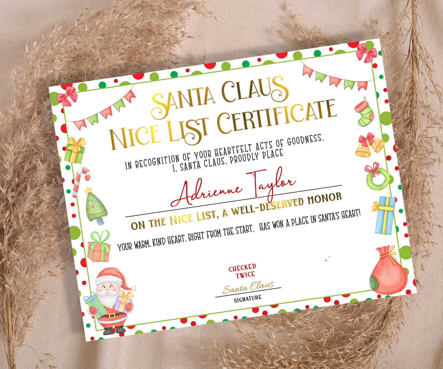 Custom Nice List Certificate, Santa letter Package, Kids xmas activities, Official Nice List, Editable Santa List, Santa Claus Letter-Christmas -TheHustlingCatLady-Party Games