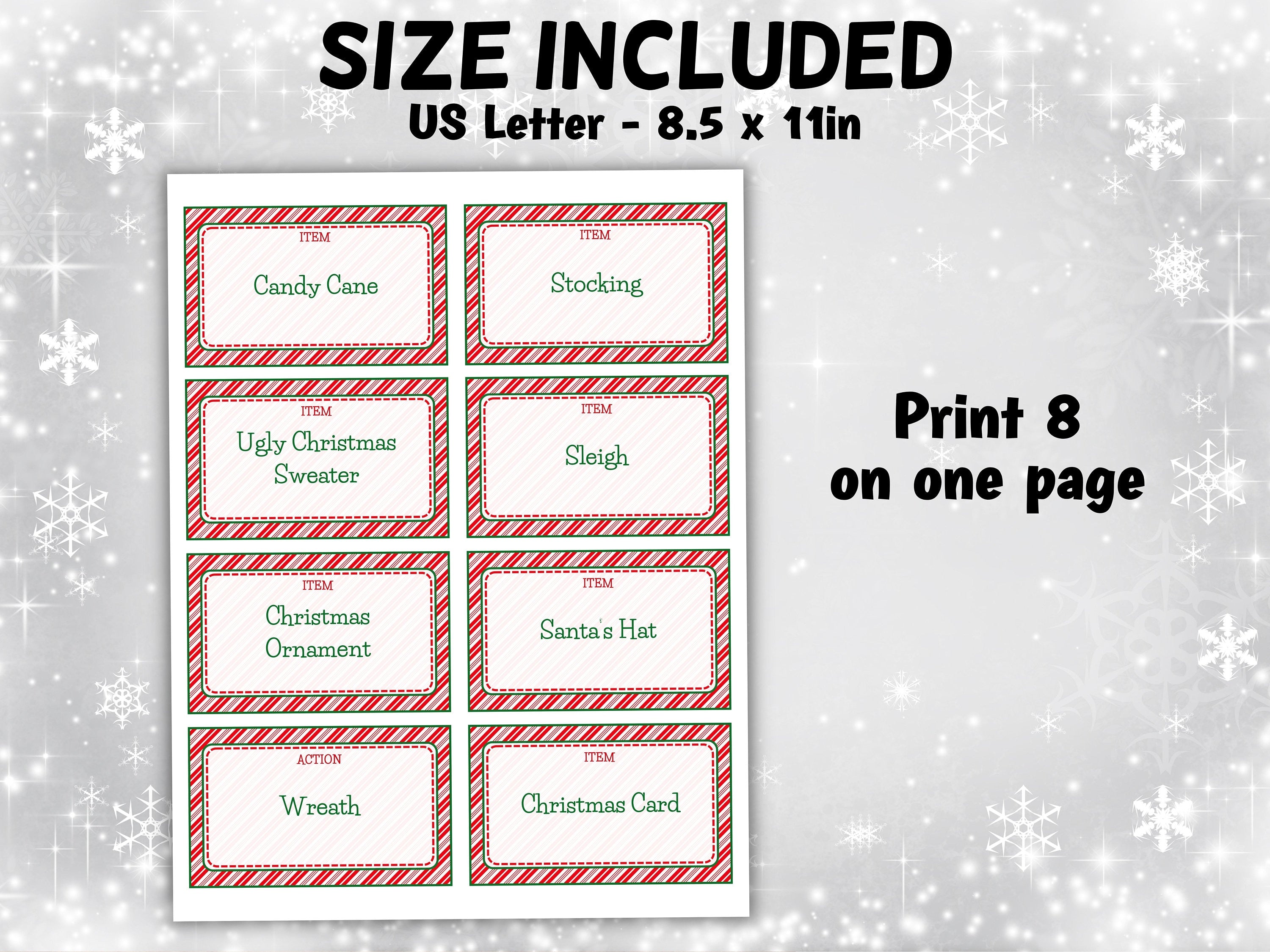 Christmas Charades | Christmas Games | Work Holiday Party | Family Game Night | Printable Party Game | Christmas Trivia | Classroom Games-Christmas -TheHustlingCatLady-Party Games